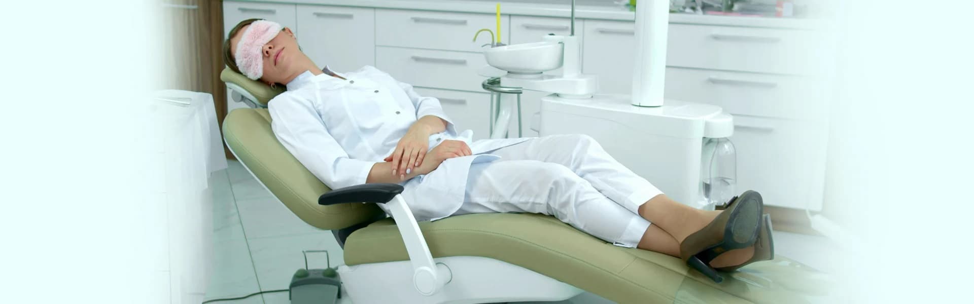 Nitrous oxide sedation setup at Dr. Patel Dentistry